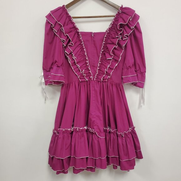 Vtg Call It Fancy Womens 1970s Square Dancing Dress Size 10 Western Pink Ruffle - Picture 3 of 12